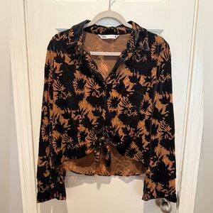 Zara cropped collar long sleeve